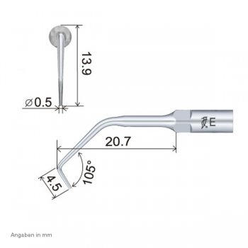 ED10 Endo Spitze technische Abmessung
