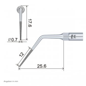 ED3D Endo Spitze technische Abmessung