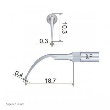 PD1 Perio Spitze technische Abmessung