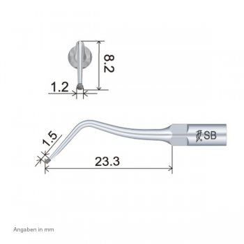 SBD2 Ultraschallspitze technische Abmessung