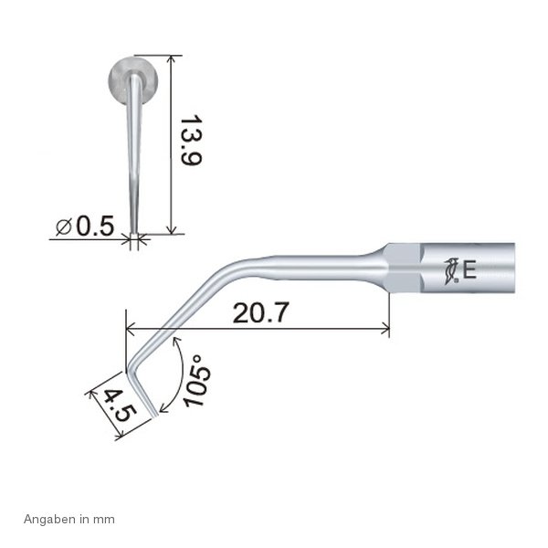 ES10 Endo Spitze technische Abmessung