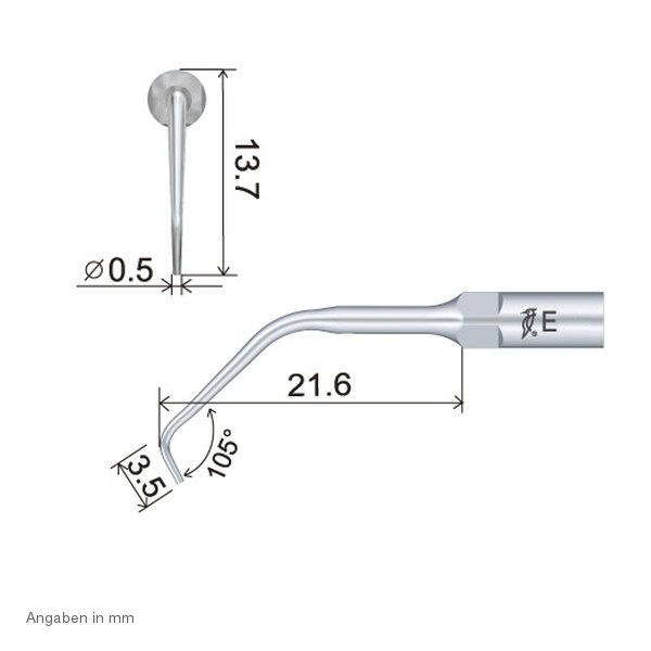 ED11 Endo Spitze technische Abmessung