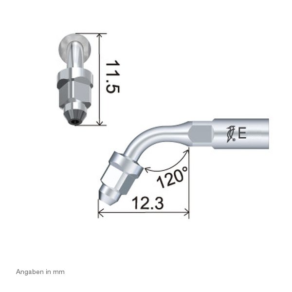ES1 Endo Feilenhalter technische Abmessung