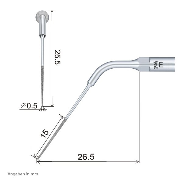 ED4D Endo Spitze technische Abmessung