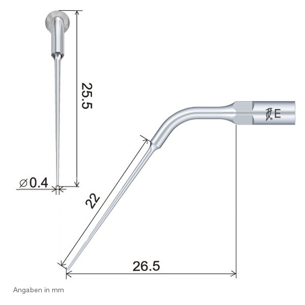 E4 Endo Spitze technische Abmessung