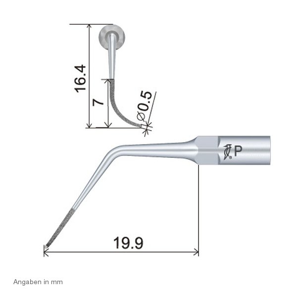 PD2LD Perio Spitze technische Abmessung