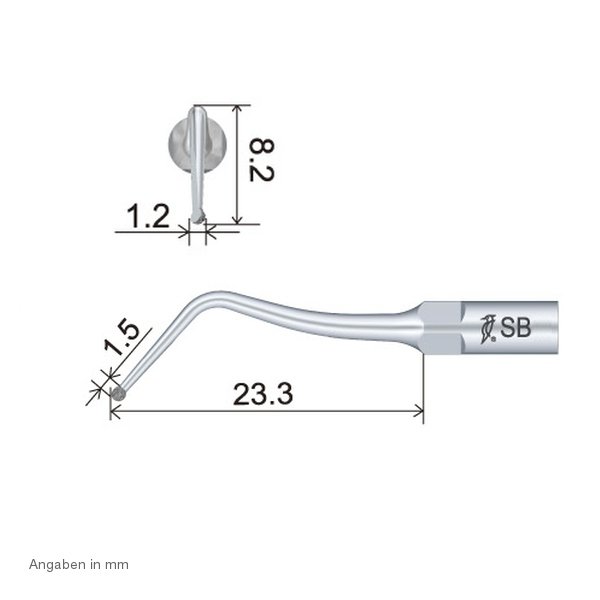 SBL Ultraschallspitze technische Abmessung