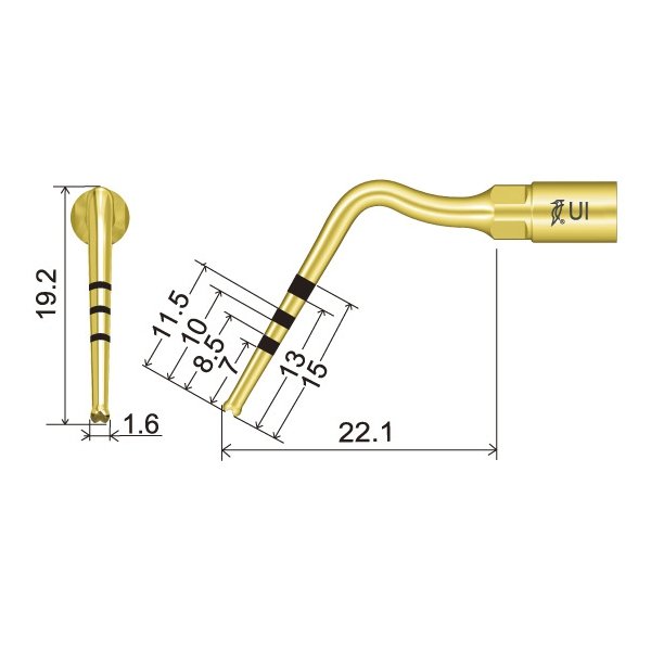 UI8 Spitze technische Abmessung