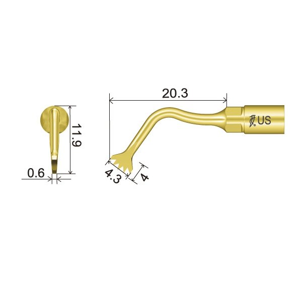 US1 Spitze technische Abmessung